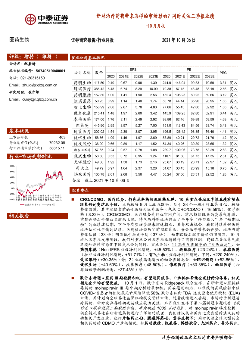 医药生物行业10月月报：新冠治疗药将带来怎样的市场影响？同时关注三季报业绩-20211006-中泰证券-17页医药生物行业10月月报：新冠治疗药将带来怎样的市场影响？同时关注三季报业绩-20211006-中泰证券-17页_1.png