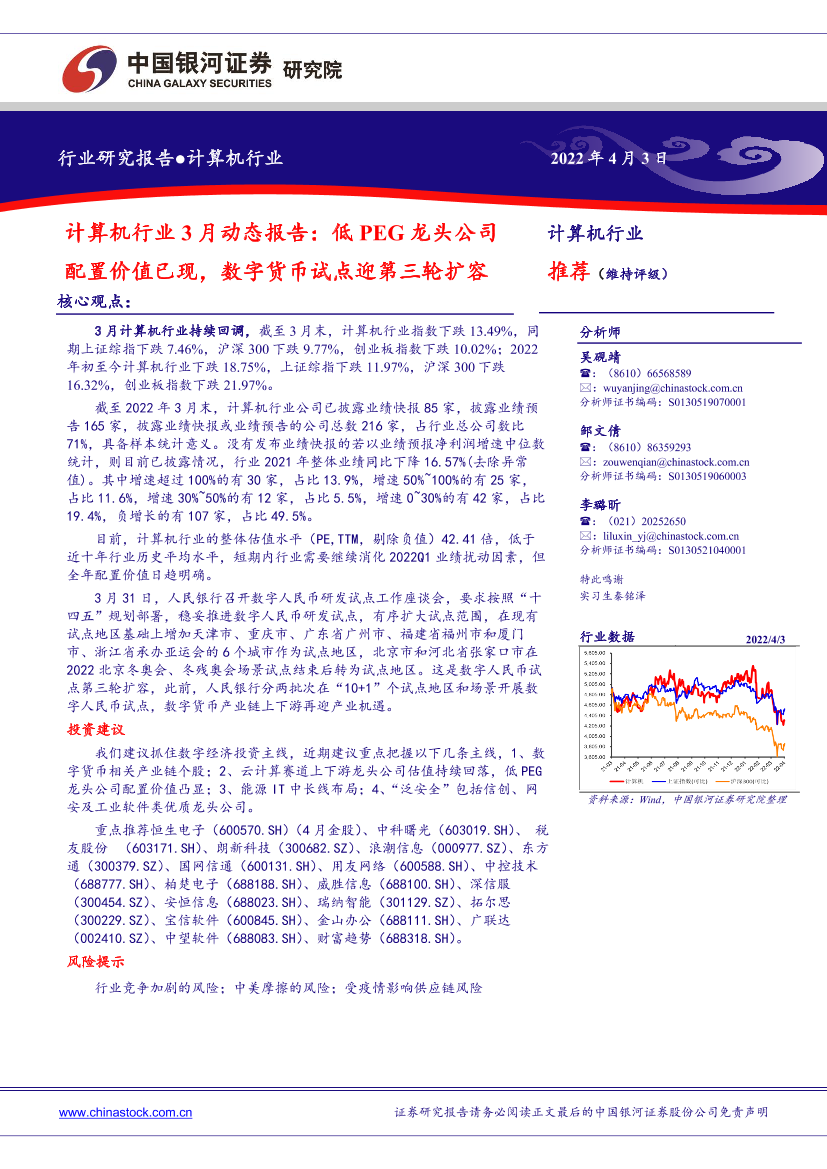 计算机行业3月动态报告：低PEG龙头公司配置价值已现，数字货币试点迎第三轮扩容-20220403-银河证券-51页计算机行业3月动态报告：低PEG龙头公司配置价值已现，数字货币试点迎第三轮扩容-20220403-银河证券-51页_1.png