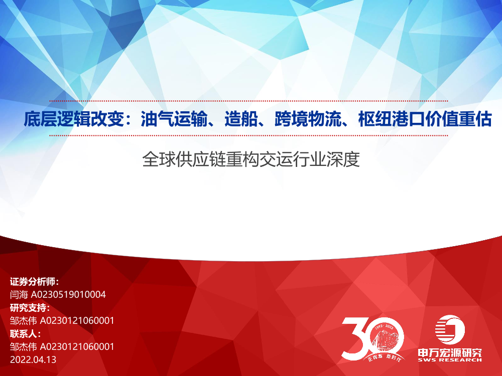 全球供应链重构交运行业深度：底层逻辑改变，油气运输、造船、跨境物流、枢纽港口价值重估-20220413-申万宏源-51页全球供应链重构交运行业深度：底层逻辑改变，油气运输、造船、跨境物流、枢纽港口价值重估-20220413-申万宏源-51页_1.png