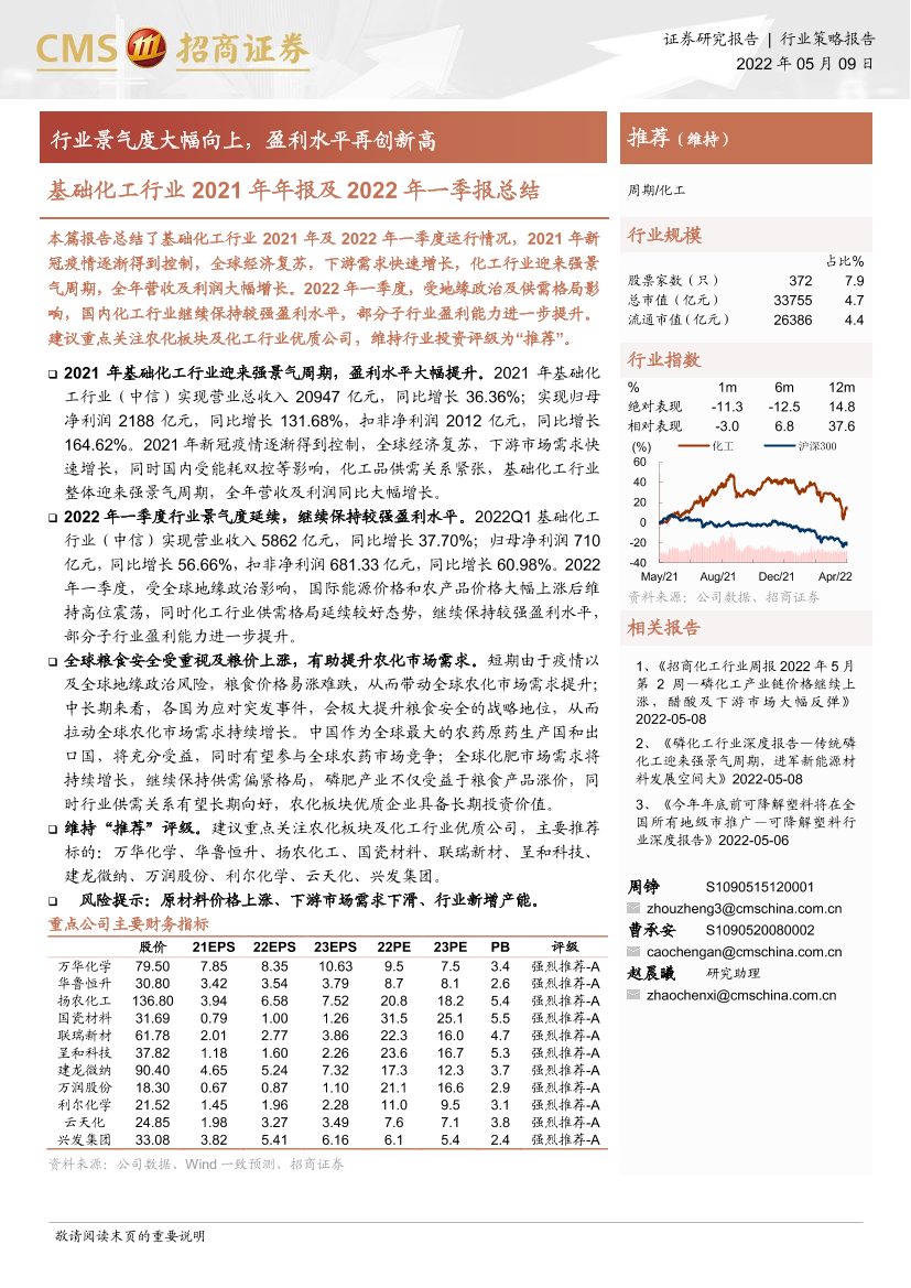 基础化工行业2021年年报及2022年一季报总结：行业景气度大幅向上，盈利水平再创新高-20220509-招商证券-26页基础化工行业2021年年报及2022年一季报总结：行业景气度大幅向上，盈利水平再创新高-20220509-招商证券-26页_1.png