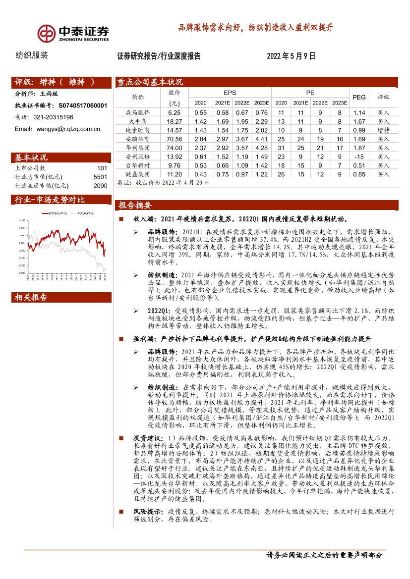 纺织服装行业：品牌服饰需求向好，纺织制造收入盈利双提升-20220509-中泰证券-24页纺织服装行业：品牌服饰需求向好，纺织制造收入盈利双提升-20220509-中泰证券-24页_1.png