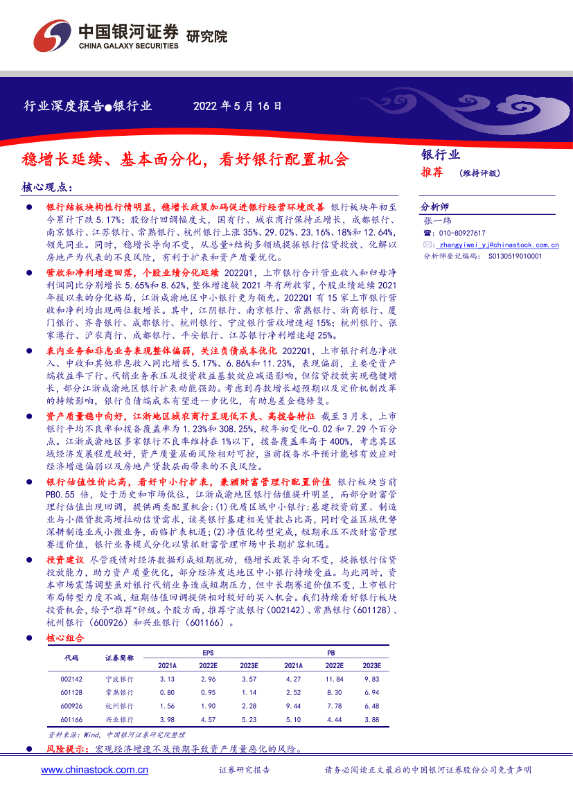 银行业：稳增长延续、基本面分化，看好银行配置机会-20220516-银河证券-24页银行业：稳增长延续、基本面分化，看好银行配置机会-20220516-银河证券-24页_1.png