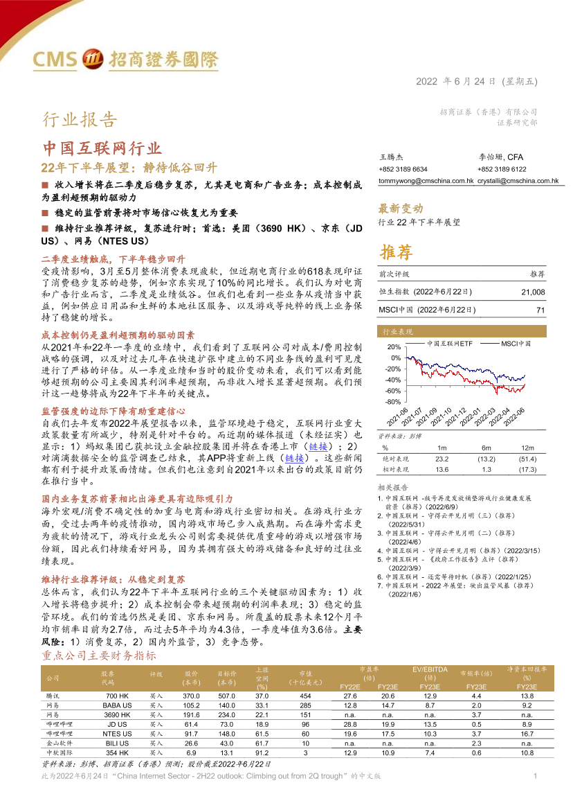 中国互联网行业：22年下半年展望，静待低谷回升-20220624-招商证券（香港）-29页中国互联网行业：22年下半年展望，静待低谷回升-20220624-招商证券（香港）-29页_1.png
