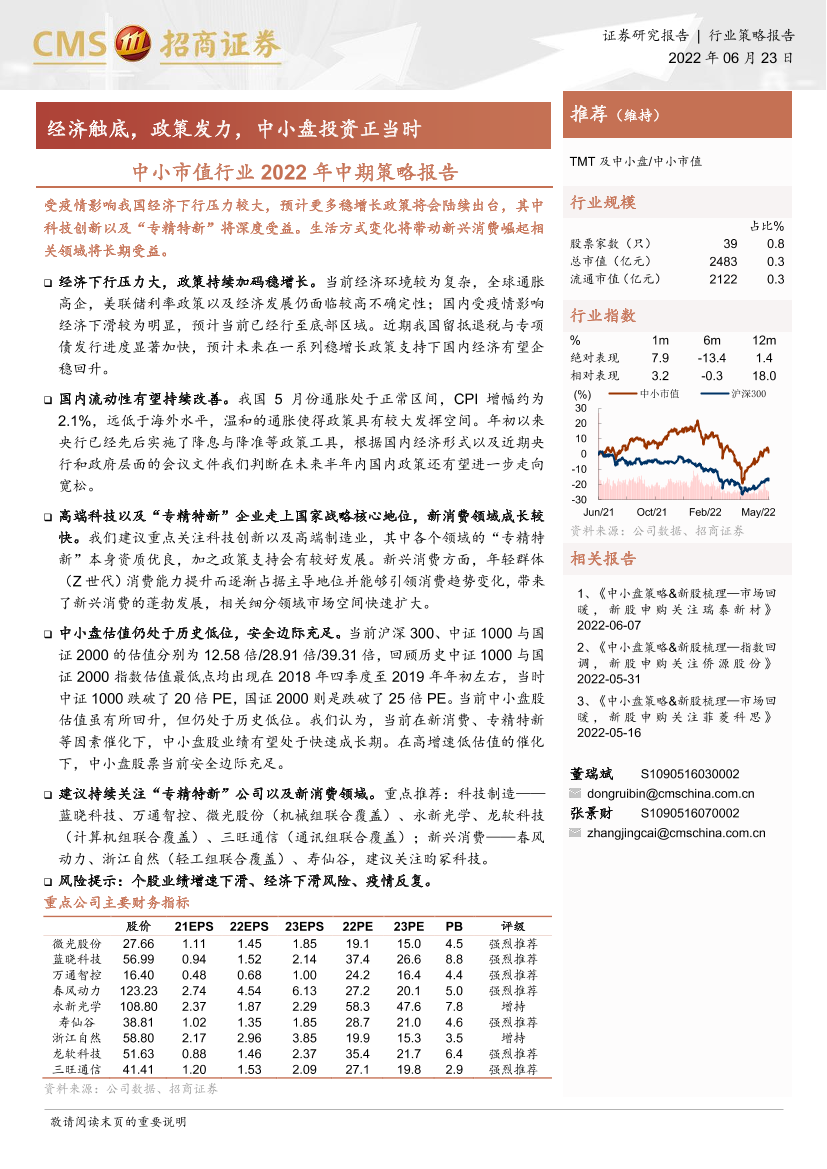 中小市值行业2022年中期策略报告：经济触底，政策发力，中小盘投资正当时-20220623-招商证券-24页中小市值行业2022年中期策略报告：经济触底，政策发力，中小盘投资正当时-20220623-招商证券-24页_1.png