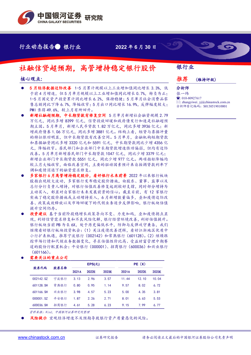 银行业：社融信贷超预期，高管增持稳定银行股价-20220630-银河证券-21页银行业：社融信贷超预期，高管增持稳定银行股价-20220630-银河证券-21页_1.png