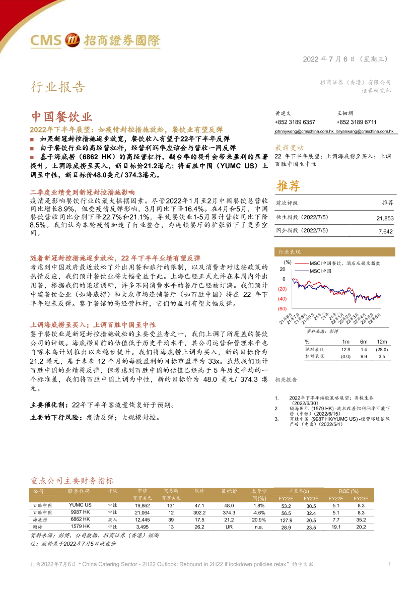 中国餐饮业2022年下半年展望：如疫情封控措施放松，餐饮业有望反弹-20220706-招商证券（香港）-16页中国餐饮业2022年下半年展望：如疫情封控措施放松，餐饮业有望反弹-20220706-招商证券（香港）-16页_1.png