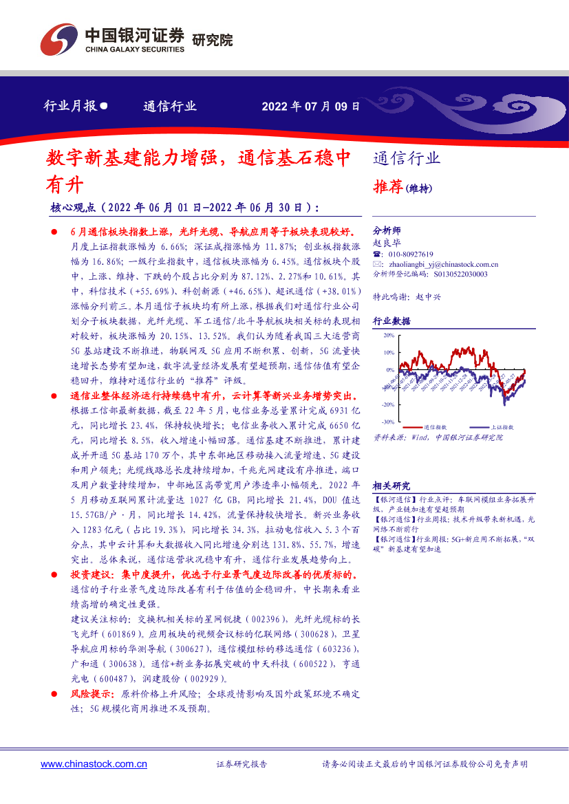 通信行业月报：数字新基建能力增强，通信基石稳中有升-20220709-银河证券-20页通信行业月报：数字新基建能力增强，通信基石稳中有升-20220709-银河证券-20页_1.png