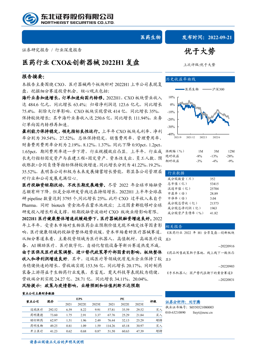 医药生物行业：医药行业CXO&创新器械2022H1复盘-20220921-东北证券-31页医药生物行业：医药行业CXO&创新器械2022H1复盘-20220921-东北证券-31页_1.png