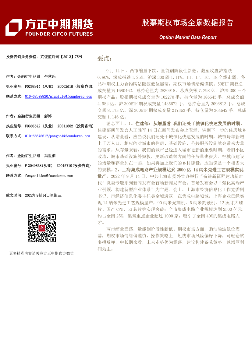 股票期权市场全景数据报告-20220914-方正中期期货-22页股票期权市场全景数据报告-20220914-方正中期期货-22页_1.png