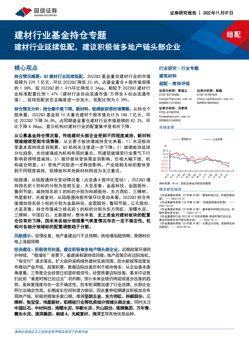 建材行业基金持仓专题：建材行业延续低配，建议积极做多地产链头部企业-20221107-国信证券-16页建材行业基金持仓专题：建材行业延续低配，建议积极做多地产链头部企业-20221107-国信证券-16页_1.png