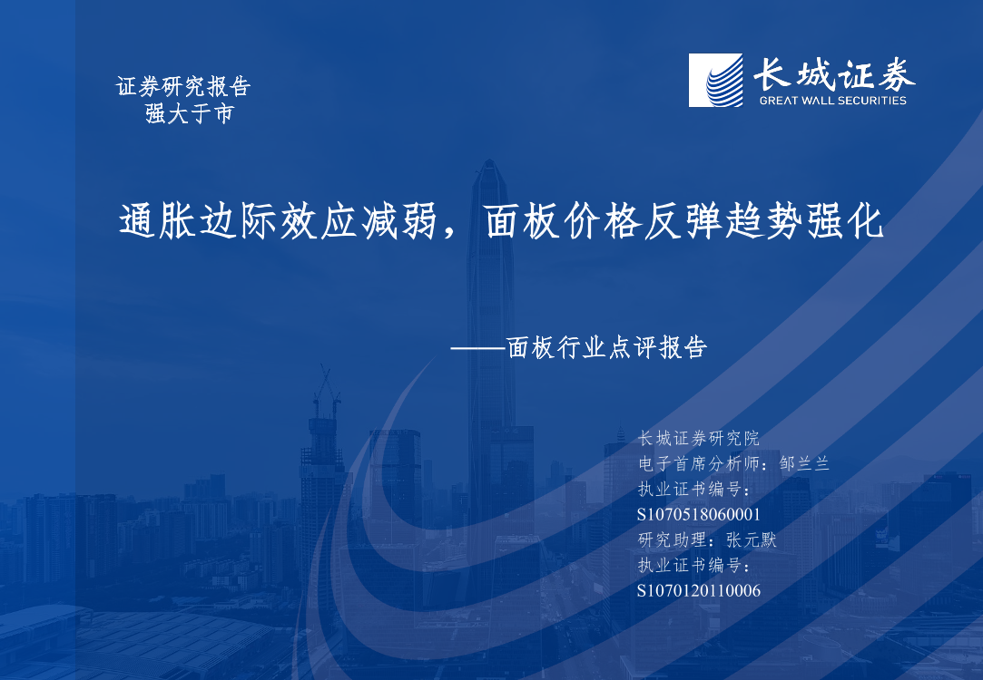 面板行业点评报告：通胀边际效应减弱，面板价格反弹趋势强化-20221115-长城证券-42页面板行业点评报告：通胀边际效应减弱，面板价格反弹趋势强化-20221115-长城证券-42页_1.png