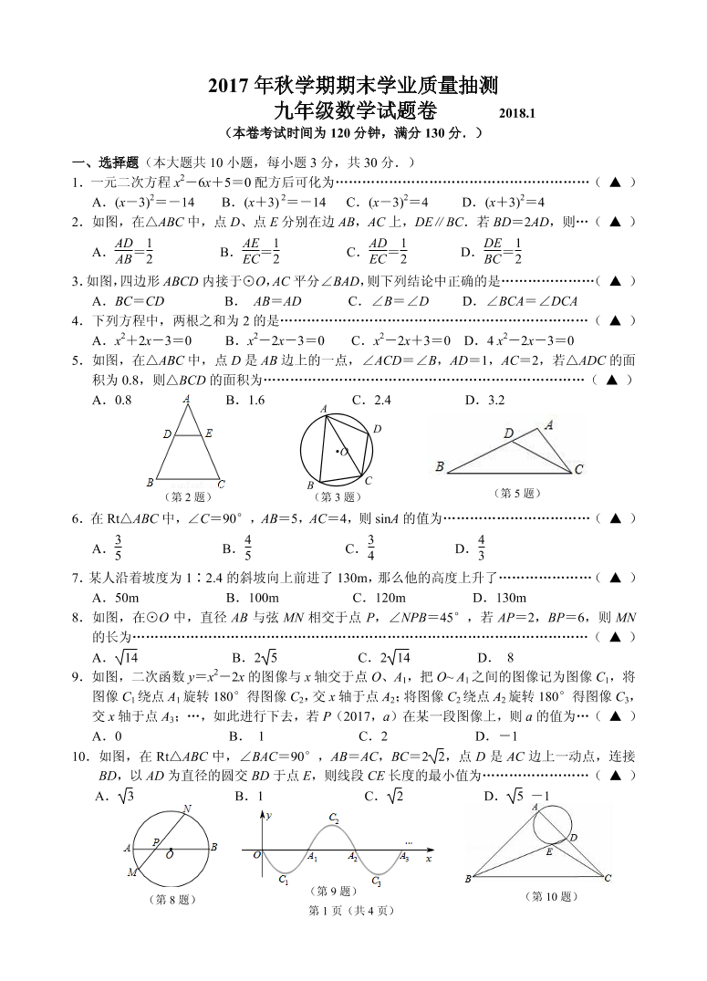 江苏省无锡市梁溪区九年级上数学期末试卷含答案（PDF版）江苏省无锡市梁溪区九年级上数学期末试卷含答案（PDF版）_1.png