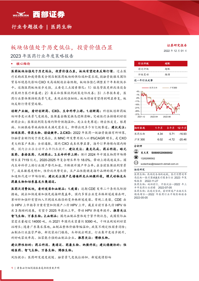 2023年医药行业年度策略报告：板块估值处于历史低位，投资价值凸显-20221201-西部证券-45页2023年医药行业年度策略报告：板块估值处于历史低位，投资价值凸显-20221201-西部证券-45页_1.png