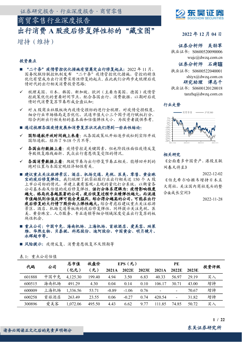 商贸零售行业深度报告：出行消费A股疫后修复弹性标的“藏宝图”-20221204-东吴证券-22页商贸零售行业深度报告：出行消费A股疫后修复弹性标的“藏宝图”-20221204-东吴证券-22页_1.png