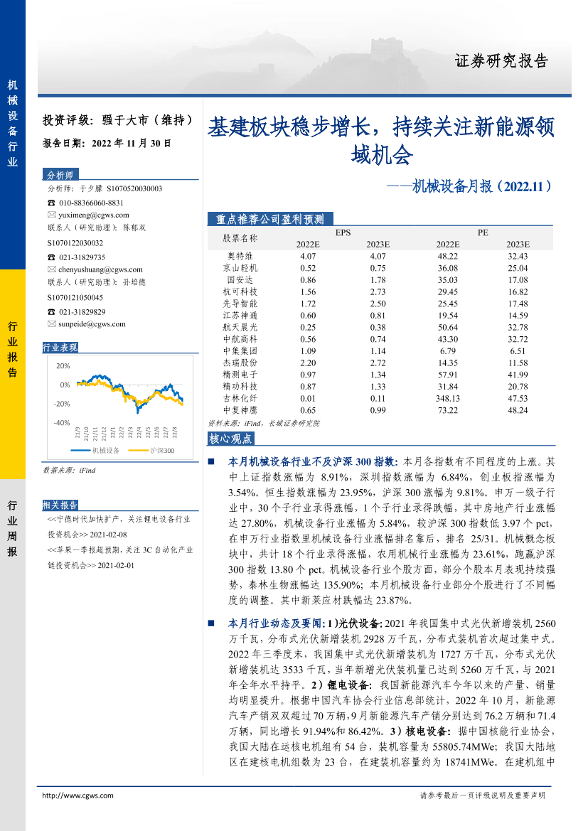 机械设备行业月报：基建板块稳步增长，持续关注新能源领域机会-20221130-长城证券-19页机械设备行业月报：基建板块稳步增长，持续关注新能源领域机会-20221130-长城证券-19页_1.png