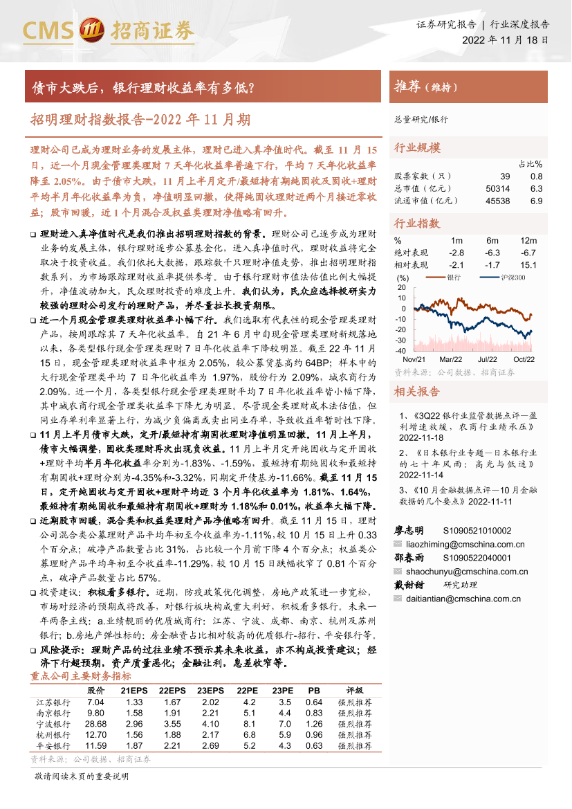银行业招明理财指数报告：2022年11月期，债市大跌后，银行理财收益率有多低？-20221118-招商证券-21页银行业招明理财指数报告：2022年11月期，债市大跌后，银行理财收益率有多低？-20221118-招商证券-21页_1.png