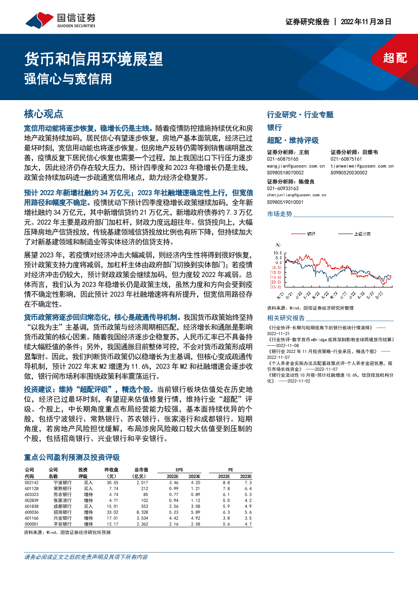 银行行业货币和信用环境展望：强信心与宽信用-20221128-国信证券-25页银行行业货币和信用环境展望：强信心与宽信用-20221128-国信证券-25页_1.png
