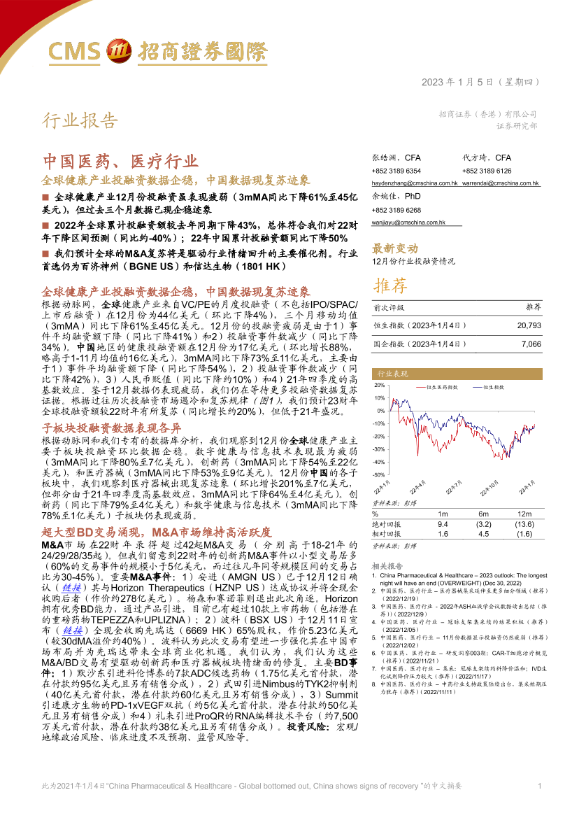 中国医药、医疗行业：全球健康产业投融资数据企稳，中国数据现复苏迹象-20230105-招商证券（香港）-24页中国医药、医疗行业：全球健康产业投融资数据企稳，中国数据现复苏迹象-20230105-招商证券（香港）-24页_1.png