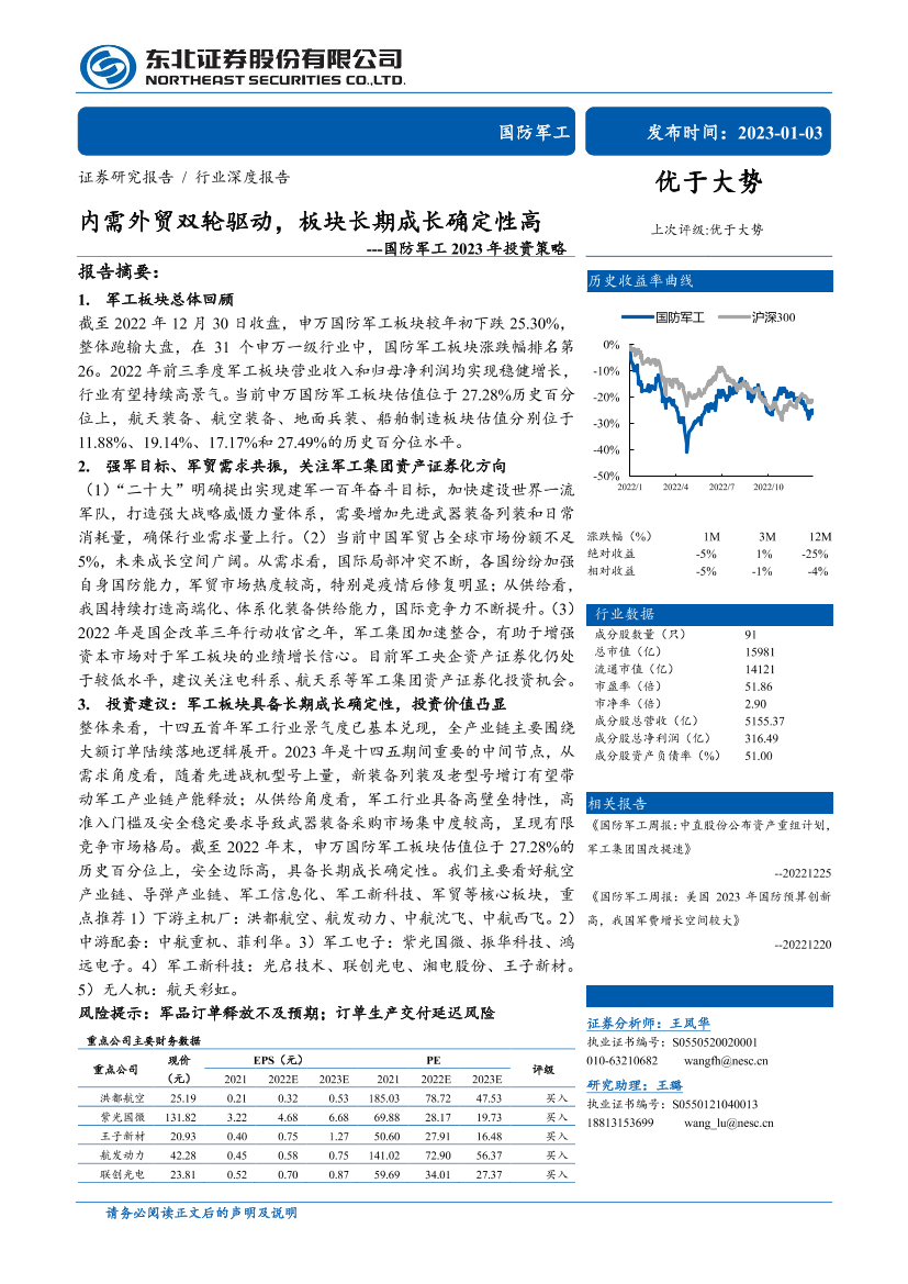 国防军工行业2023年投资策略；内需外贸双轮驱动，板块长期成长确定性高-20230103-东北证券-53页国防军工行业2023年投资策略；内需外贸双轮驱动，板块长期成长确定性高-20230103-东北证券-53页_1.png