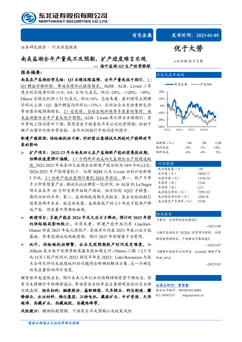 有色金属行业海外盐湖Q3生产经营跟踪：南美盐湖全年产量或不及预期，扩产进度难言乐观-20230105-东北证券-35页有色金属行业海外盐湖Q3生产经营跟踪：南美盐湖全年产量或不及预期，扩产进度难言乐观-20230105-东北证券-35页_1.png