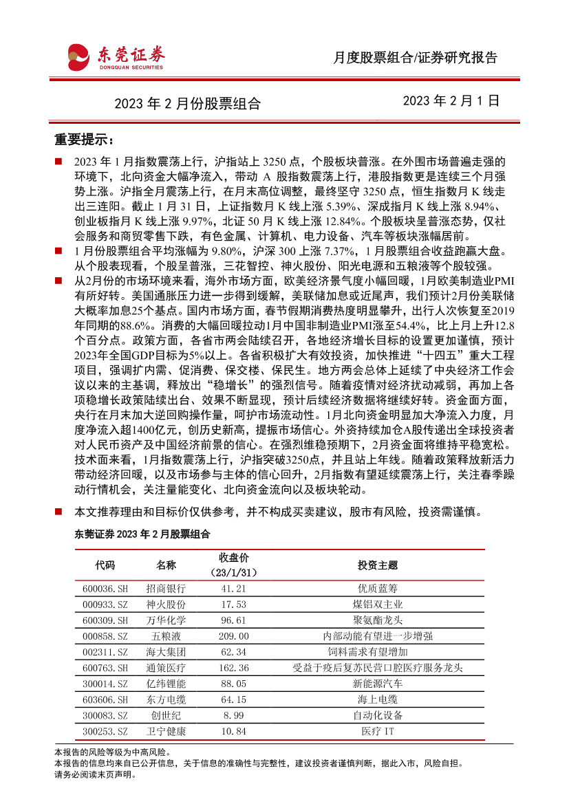 2023年2月份股票组合-20230201-东莞证券-15页2023年2月份股票组合-20230201-东莞证券-15页_1.png