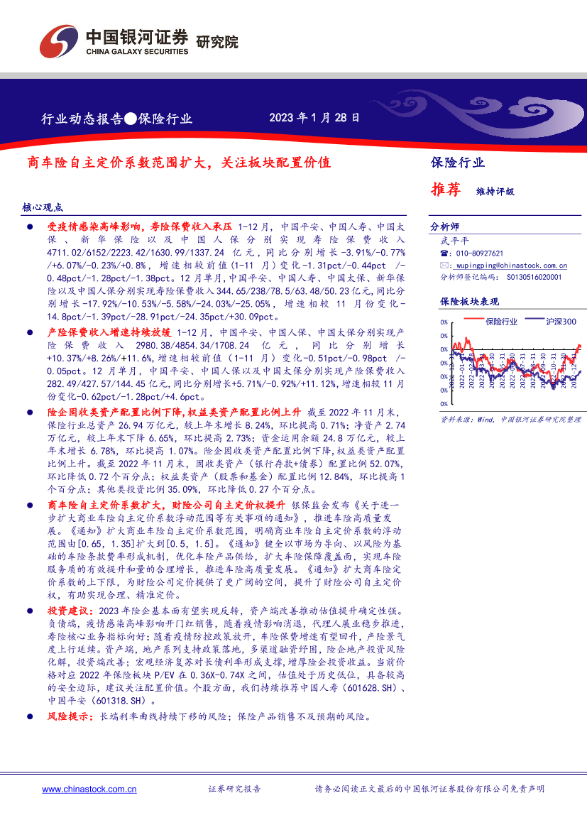 保险行业：商车险自主定价系数范围扩大，关注板块配置价值-20230128-银河证券-18页保险行业：商车险自主定价系数范围扩大，关注板块配置价值-20230128-银河证券-18页_1.png