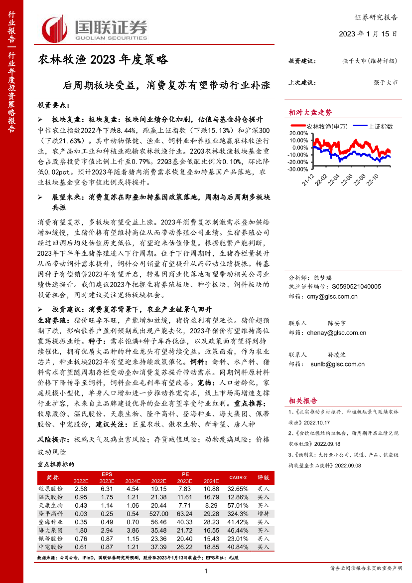 农林牧渔行业2023年度策略：后周期板块受益，消费复苏有望带动行业补涨-20230115-国联证券-35页农林牧渔行业2023年度策略：后周期板块受益，消费复苏有望带动行业补涨-20230115-国联证券-35页_1.png