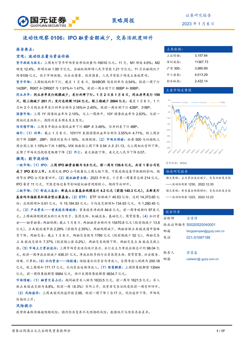 流动性观察0106：IPO融资金额减少，交易活跃度回升-20230106-国元证券-17页流动性观察0106：IPO融资金额减少，交易活跃度回升-20230106-国元证券-17页_1.png