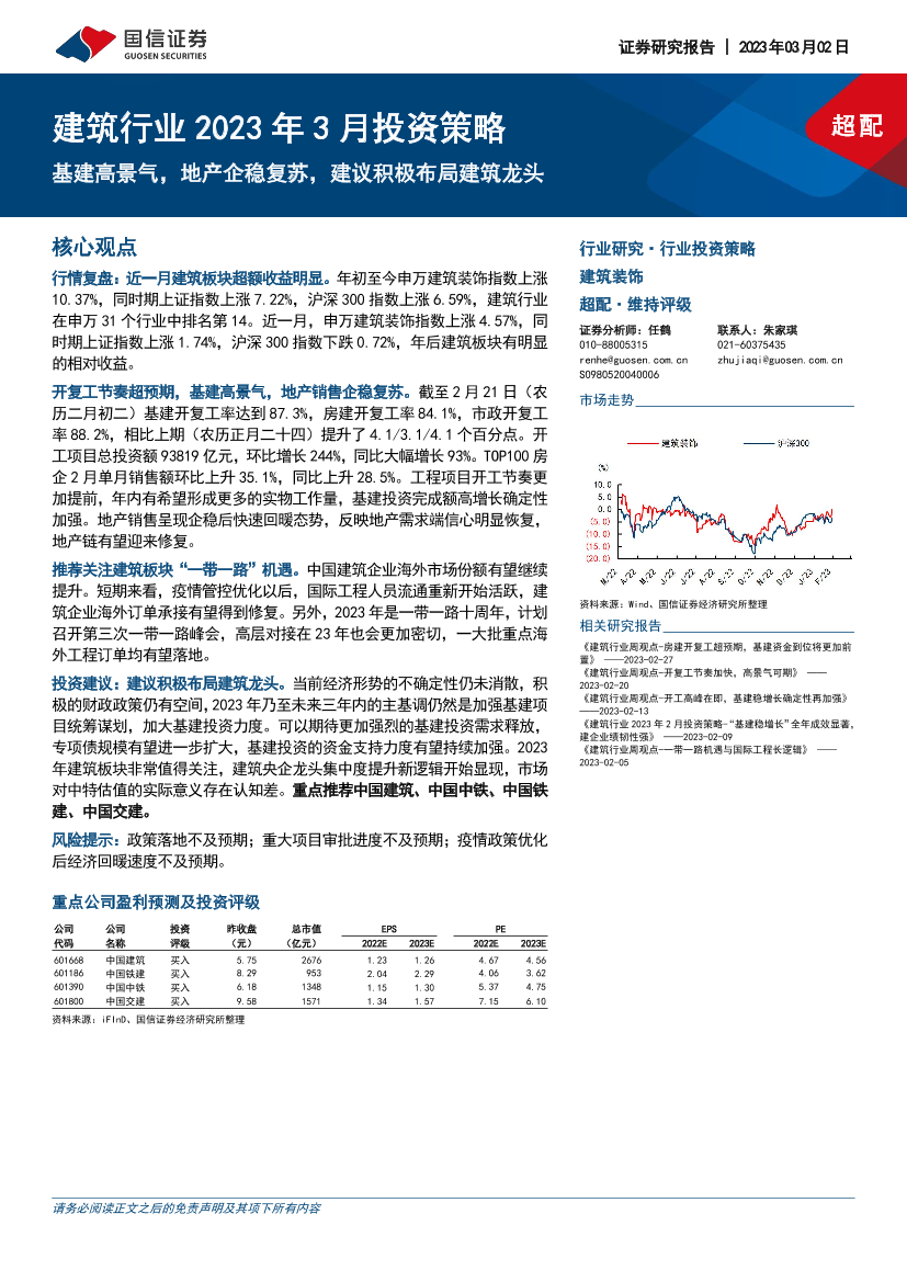 建筑行业2023年3月投资策略：基建高景气，地产企稳复苏，建议积极布局建筑龙头-20230302-国信证券-15页建筑行业2023年3月投资策略：基建高景气，地产企稳复苏，建议积极布局建筑龙头-20230302-国信证券-15页_1.png
