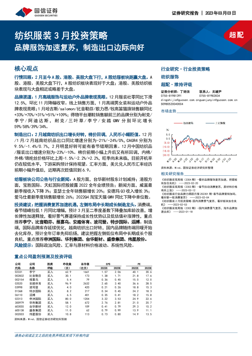 纺织服装行业3月投资策略：品牌服饰加速复苏，制造出口边际向好-20230303-国信证券-21页纺织服装行业3月投资策略：品牌服饰加速复苏，制造出口边际向好-20230303-国信证券-21页_1.png