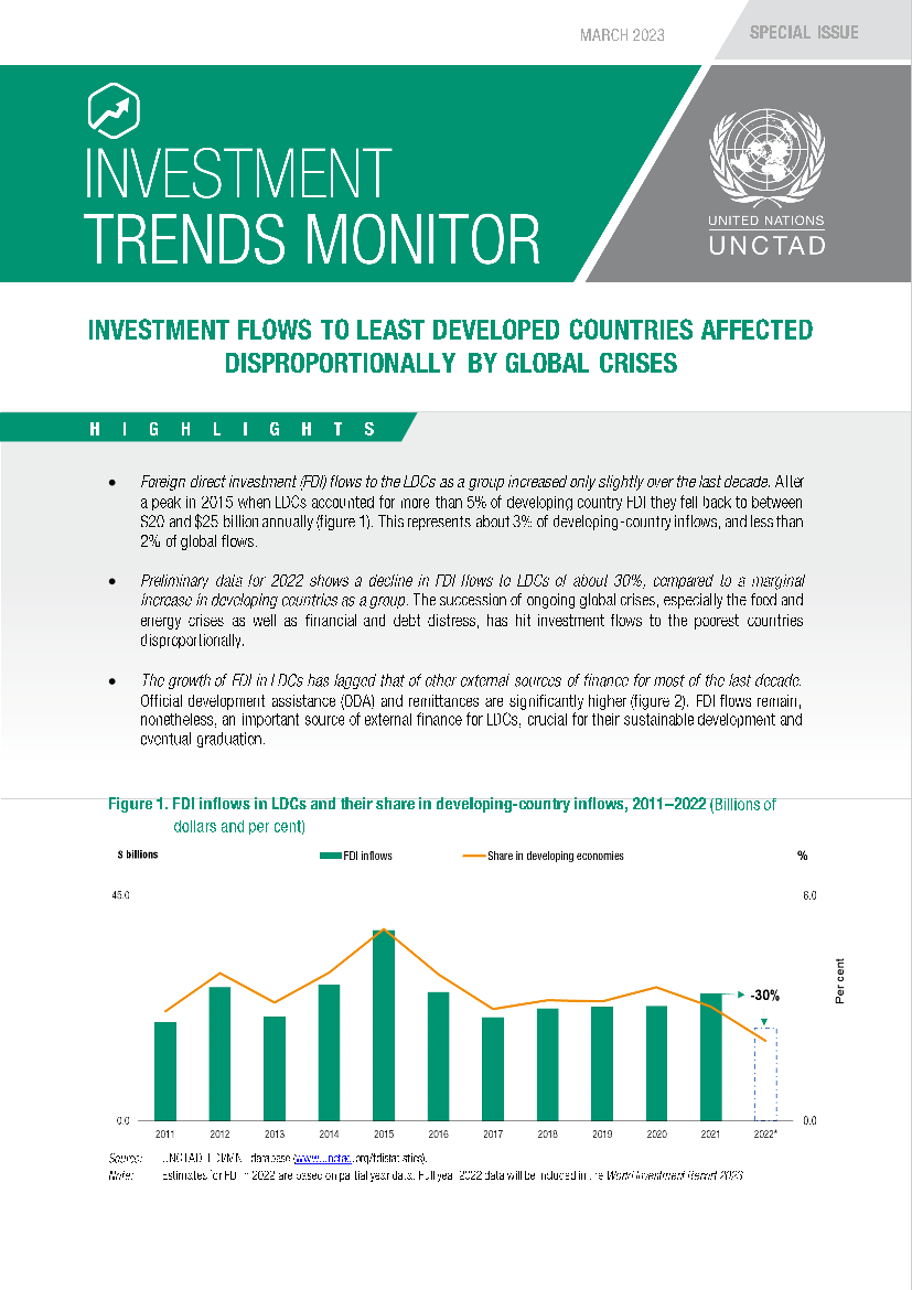 联合国贸易发展委员会-流向受全球危机影响不成比例的最不发达国家的投资（英）-2023.3-12页联合国贸易发展委员会-流向受全球危机影响不成比例的最不发达国家的投资（英）-2023.3-12页_1.png