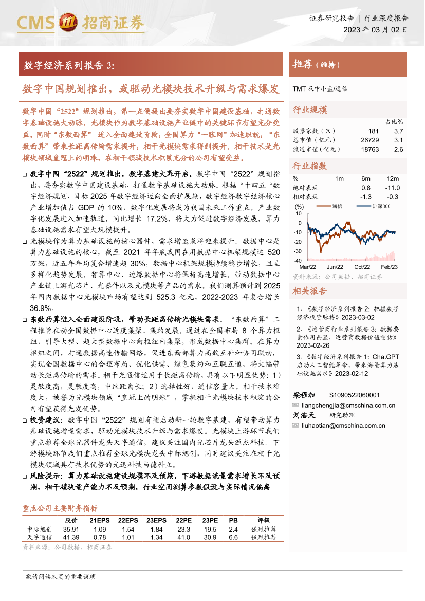 通信行业数字经济系列报告3：数字中国规划推出，或驱动光模块技术升级与需求爆发-20230302-招商证券-31页通信行业数字经济系列报告3：数字中国规划推出，或驱动光模块技术升级与需求爆发-20230302-招商证券-31页_1.png