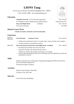 Resume_Template_for_Chemical_Engineering_Major_（Internship）.doc