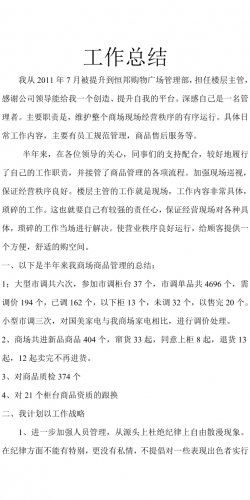 商场主管工作总结范文.doc