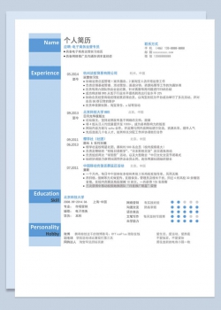 蓝色简约应聘电子商务运营专员Word简历模板