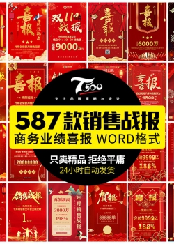 2021企业公司销售业绩年终大捷军令喜报word文档PSD设计素材...