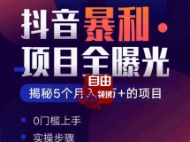 抖音暴利赚钱项目全曝光 揭秘5个月入万元的项目