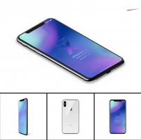 多种角度iPhonex手机UI设计app页面作品展示效果图样机模型ps...