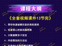 教你打造100万抖音粉丝月入5万+《全套视频教程》