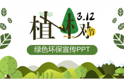 创意手绘简约植树节绿色环保宣传PPT模板