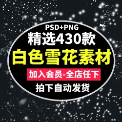 白色冬季雪花朵边镜PNG图片透明免抠图案剪贴图像背景PS设...