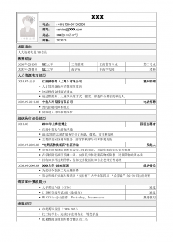 应聘人力资源专员相关工作简历模板.doc