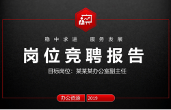 黑红稳重大气简约求职尽力岗位竞聘报告PPT模板
