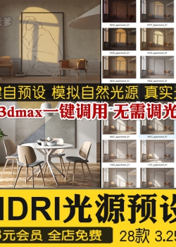 hdri贴图 hdri环境贴图 hdri天空贴图 3dmax灯光 光源 渲染 预设