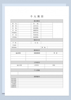 个人求职简历表格简历Word模板