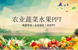 农业蔬菜水果主题会议报告PPT模板