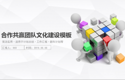 微立体动态团队文化建设PPT模板