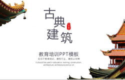 创意中国古典建筑介绍教育培训PPT模板