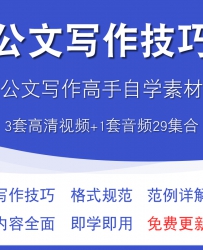 公文写作视频教程工作报告会议纪要总结范例解析排版格...