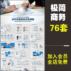 商务PPT动态模板 简约高端大气工作会议年终总结汇报企业...